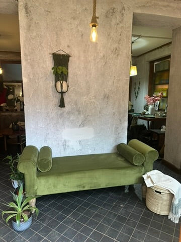 Olive Satin Bench